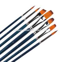 High End 6PCS /Set Bi-color Synthetic Nylon Polishing Wooden Handle Watercolor Paint Brushes For Artist