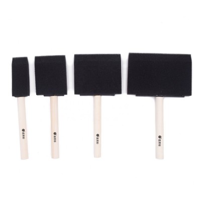 Cic Wooden Handle Foam Paint Brush Small Sponge Brush For Paint