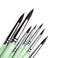 Wholesale 7PCS Watercolor Detail Painting Marten Hair Round Paint Brushes for Art