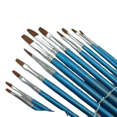 Wood handle material nylon hair material artist acrylic paint brush set